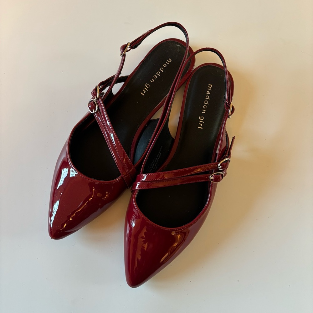 Madden Girl Glossy red Slingback Flats